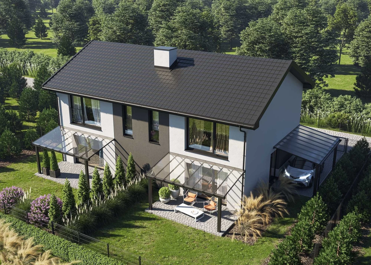 Dom bliźniak 95 m2 ogórdek 500m2 Wiskitno Kolumny/Ziemianska