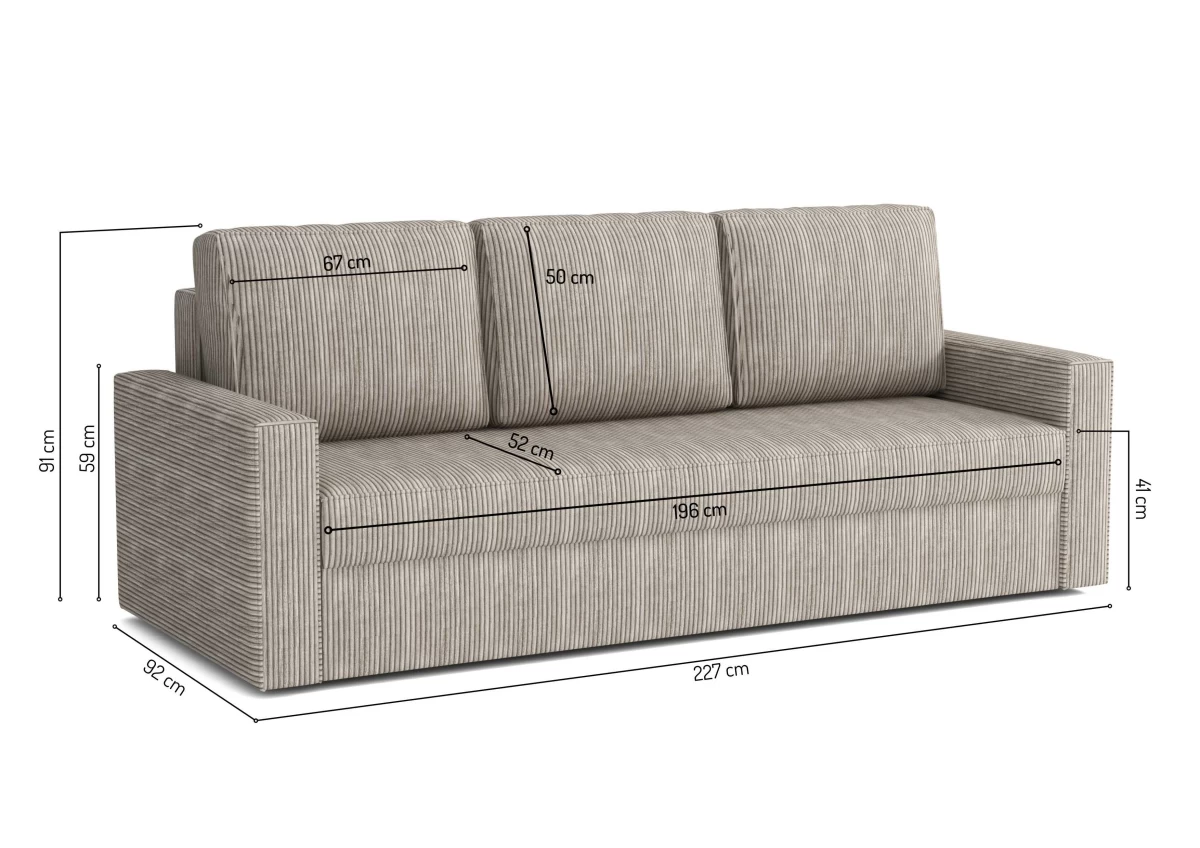 Kanapa Sofia. Wersalka, łóżko, sofa sztruksowa. Automat DL, Pojemnik!