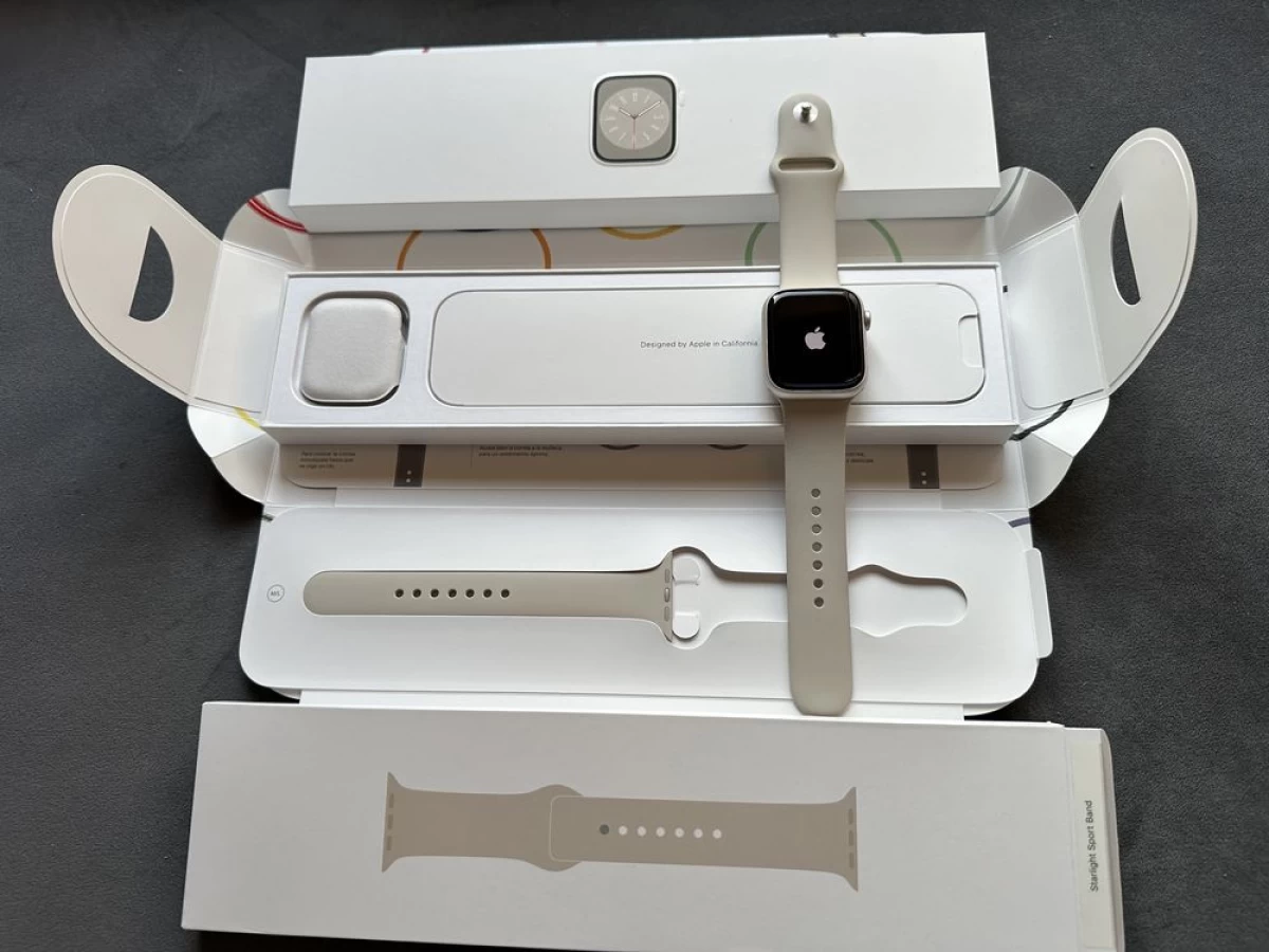 Apple Watch 8 GPS 45mm Starlight Gwarancja Idealny