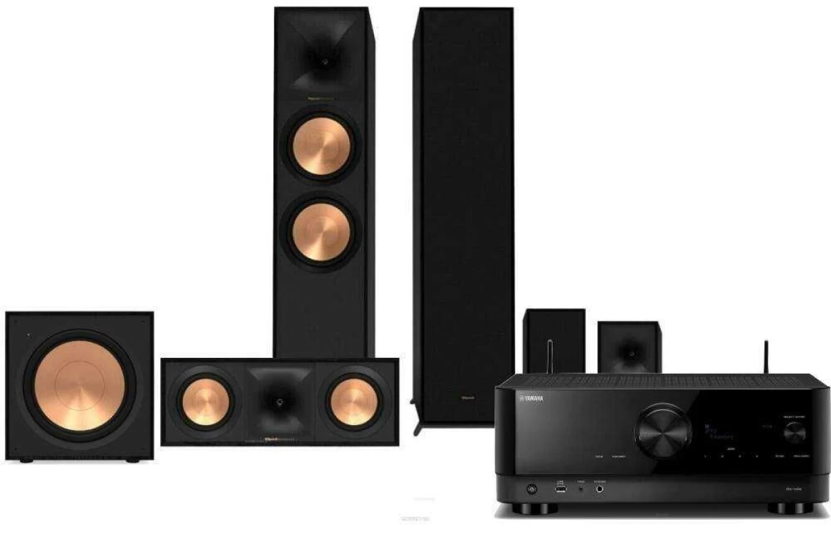 Kino Atmos Yamaha RX-V6A Klipsch R-600F R-50C R-40M R-101SW