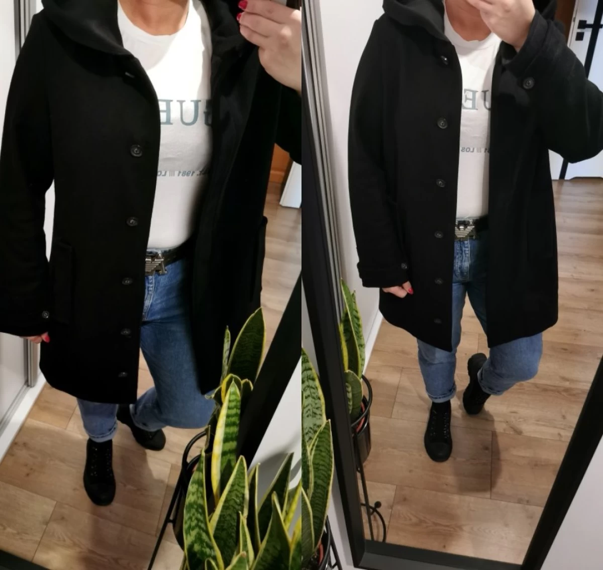 Marc O'Polo płaszcz wełniany damski czarny L/XL