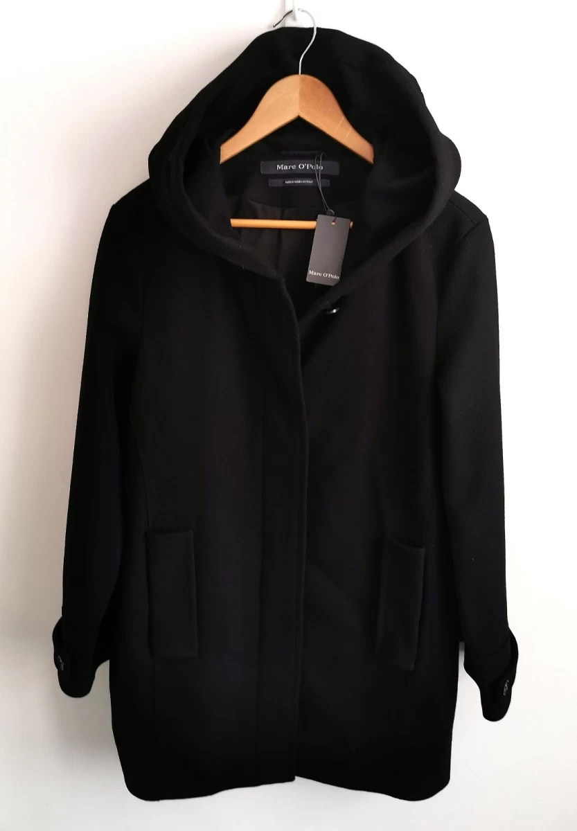 Marc O'Polo płaszcz wełniany damski czarny L/XL