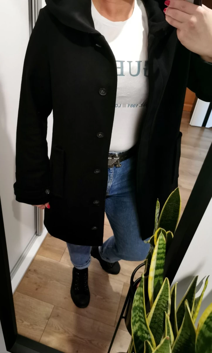 Marc O'Polo płaszcz wełniany damski czarny L/XL