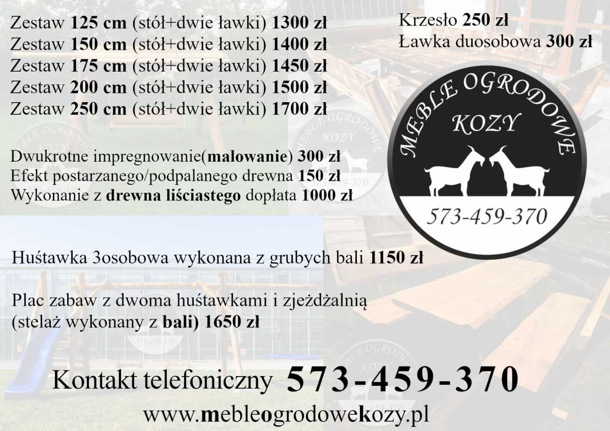 Meble ogrodowe drewniane, stół ława, nowoczesne i ponadczasowe