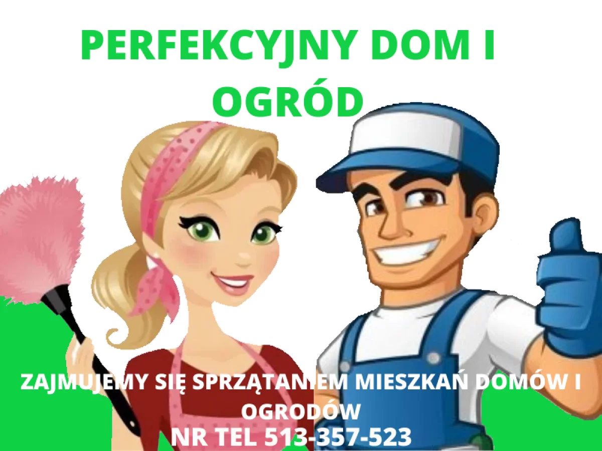 Zajmujemy się sprzątaniem, mieszkań, domów, ogrodów na co dzień.