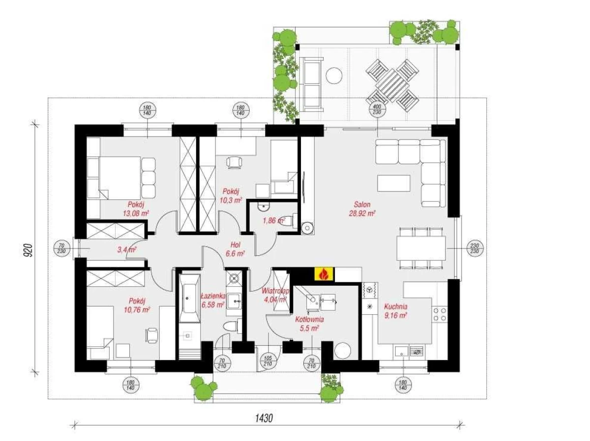 Sprzedam Dom parterowy w Piskórce 100m2+100m2 poddasza 1000m2 działka