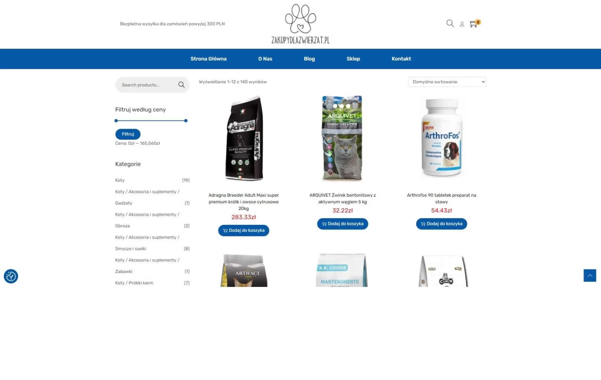 Sklep internetowy zoologiczny dropshipping GOTOWY BIZNES