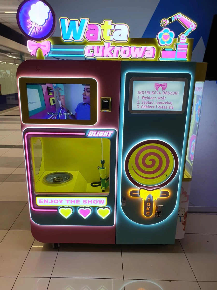 Gotowy biznes sprzedam Automat do waty cukrowej w centrum handlowym