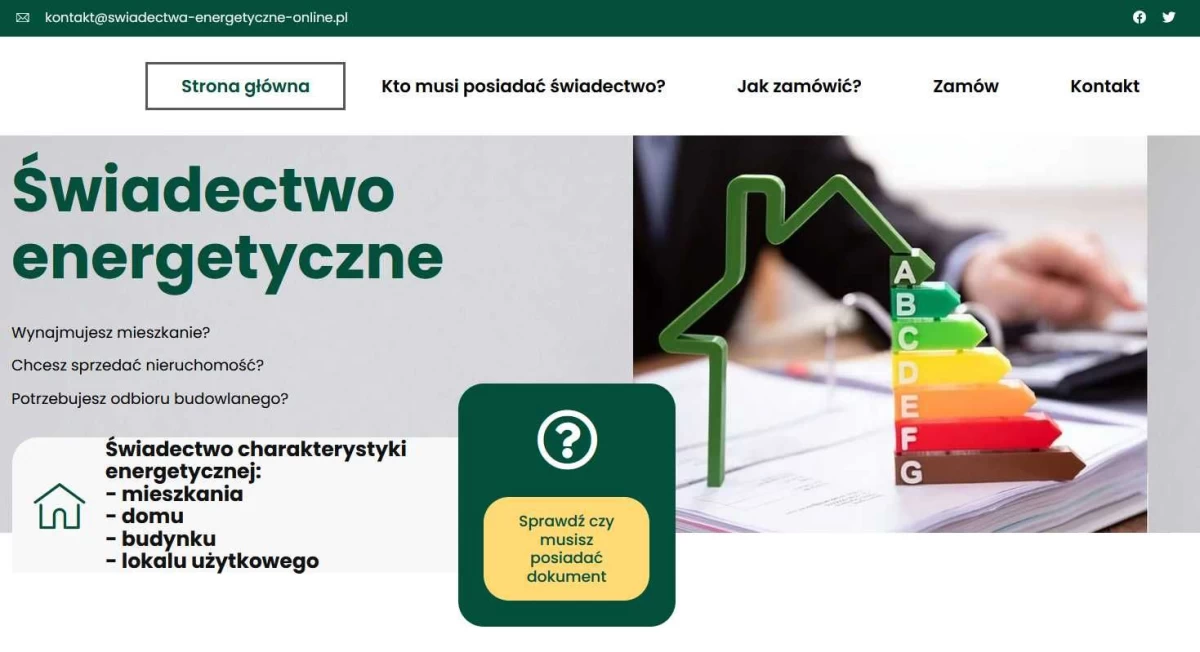 Świadectwa energetyczne - sprzedam portal + sklep