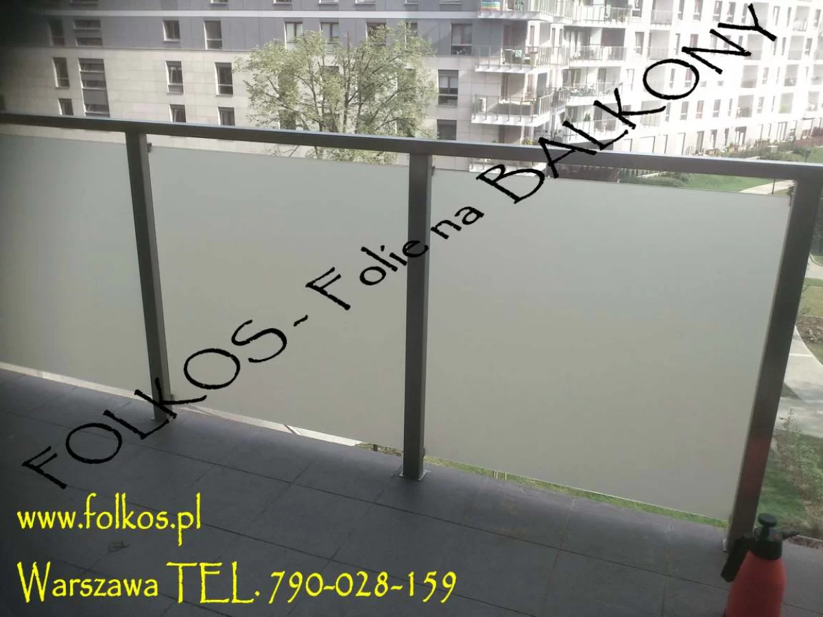 Folia matowa na szklany balkon Wilanów- Sarmacka, Osi, Teodorowicza, Al Rzeczypospolitej , Klimczaka -oklejanie balkonów Warszawa Mat Mrozony