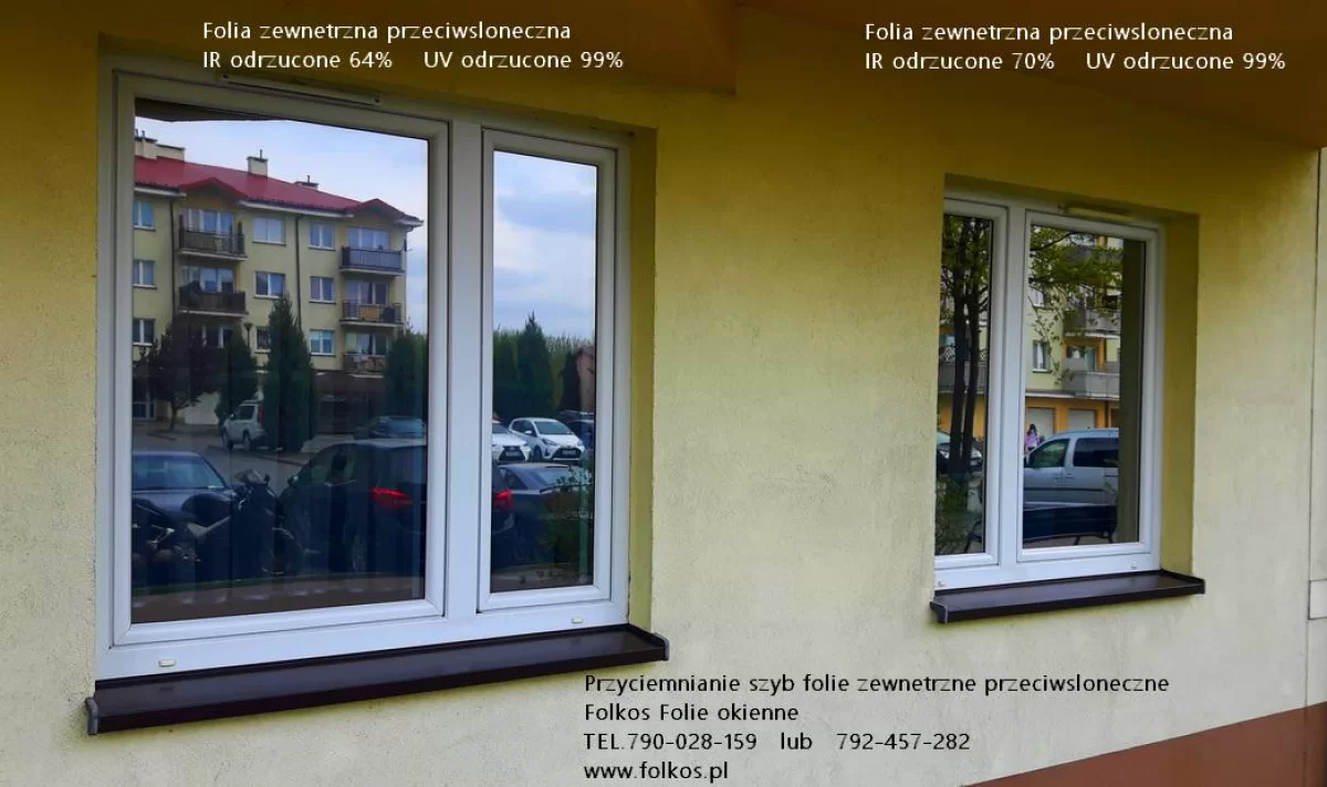 Folia przeciwsłoneczna na okna do mieszkania Białołęka Warszawa- oklejanie szyb folią przeciwsłoneczną Folkos