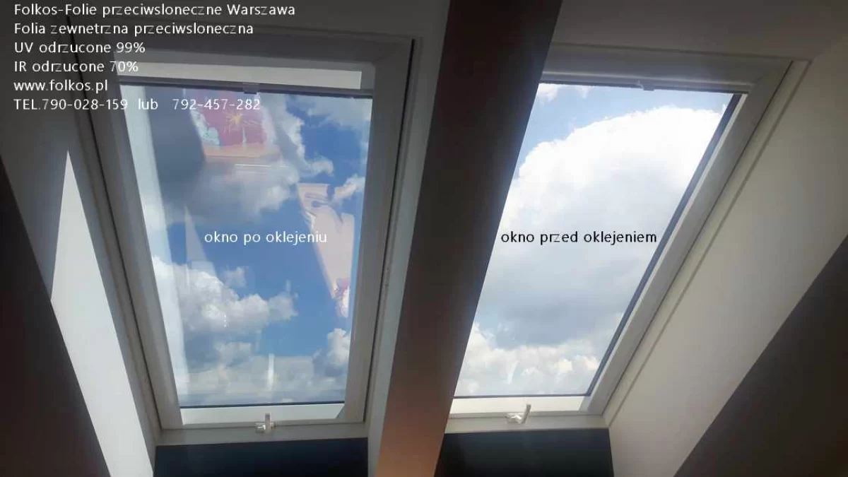 Folia przeciwsłoneczna na okna do mieszkania Białołęka Warszawa- oklejanie szyb folią przeciwsłoneczną Folkos