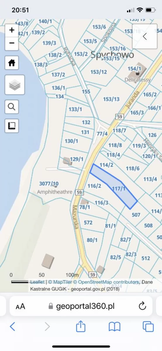 Działka na Mazurach Spychowo 1800 m2