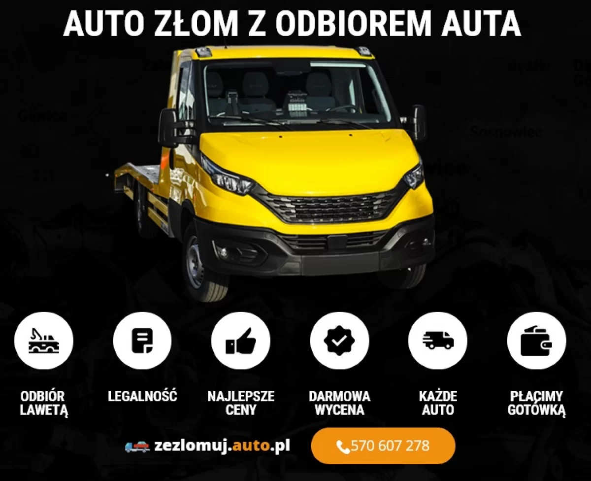 Auto Złomowanie z dojazdem do Klienta Śląsk,Małopolska,Opolskie