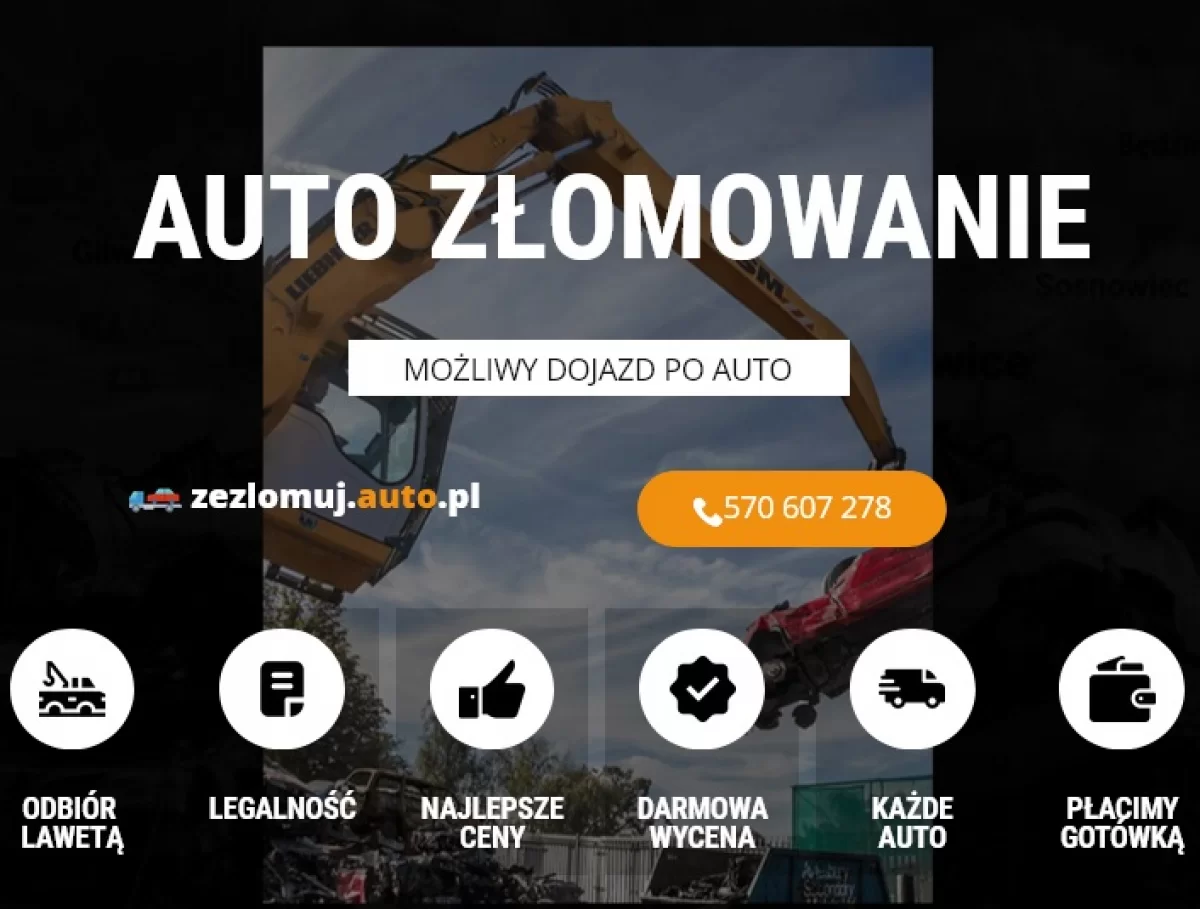 Auto Złomowanie z dojazdem do Klienta Śląsk,Małopolska,Opolskie