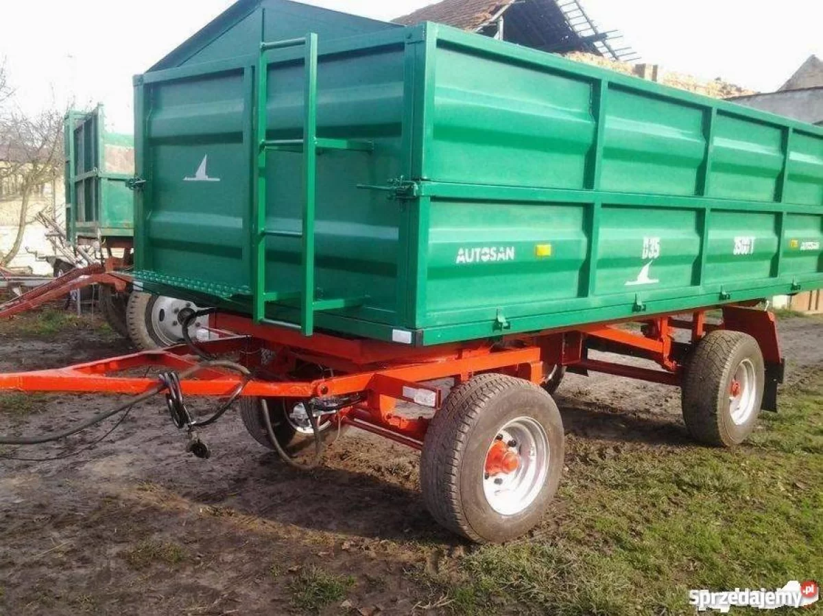 Przyczepa wywrotka D-35: papierami + plandeka i espandor