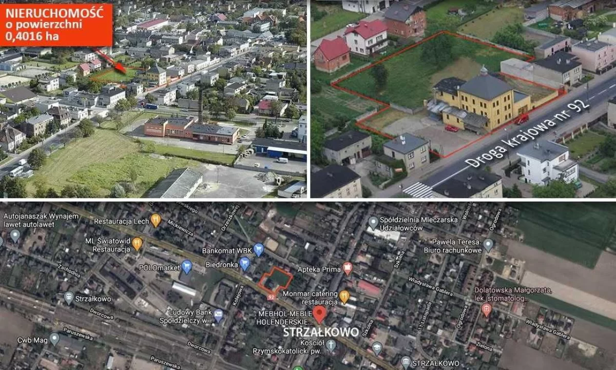 Sprzedam działkę budowlaną przy drodze krajowej nr 92 w Strzałkowie