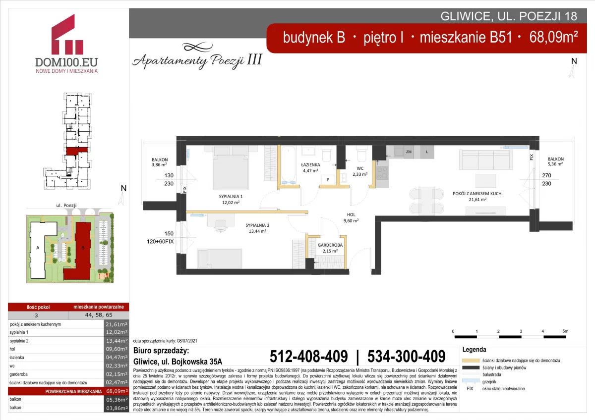 Dwa balkony - dwustronne mieszkanie - Niskie koszty utrzymania