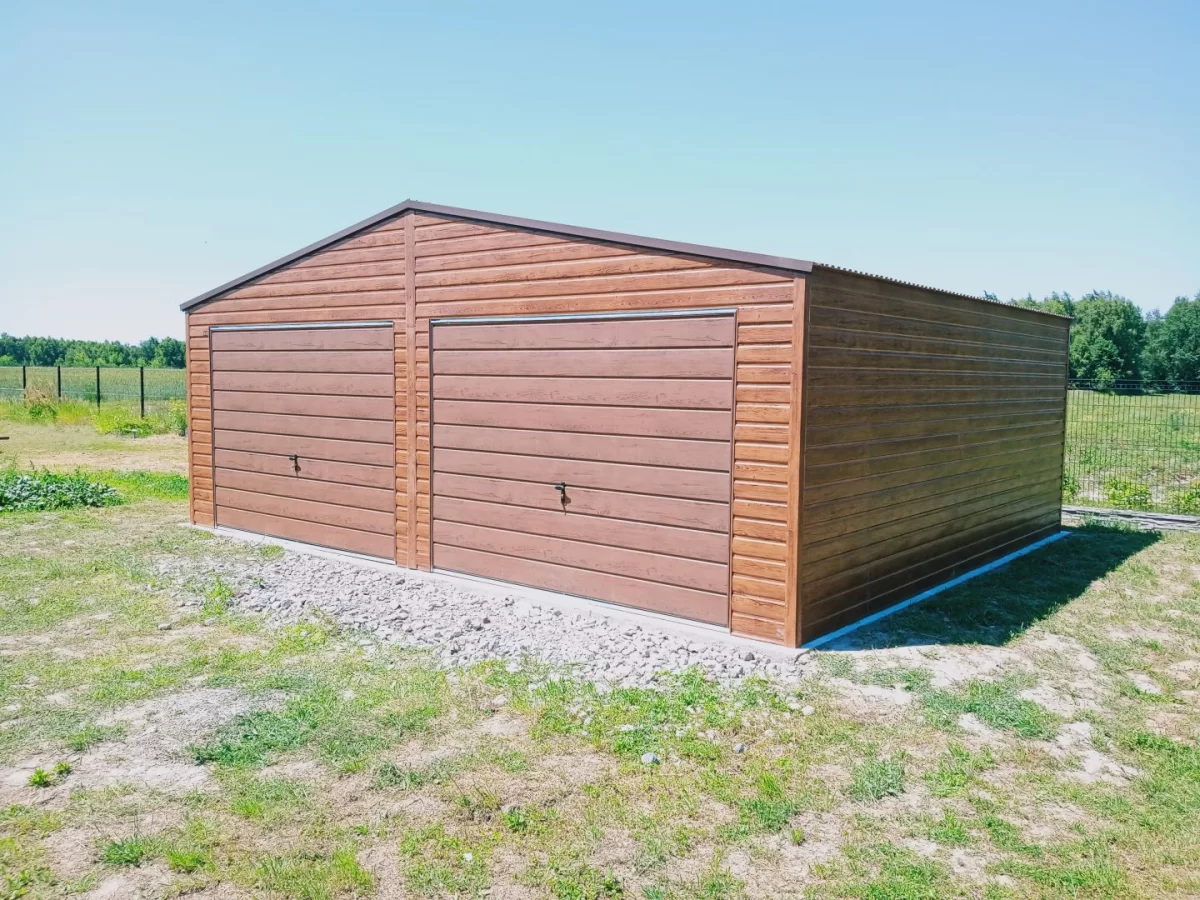 Dwuspadowy Garaż Blaszany 6x6 blaszak z bramami uchylnymi, okucia, drzwi + montaż cała Polska