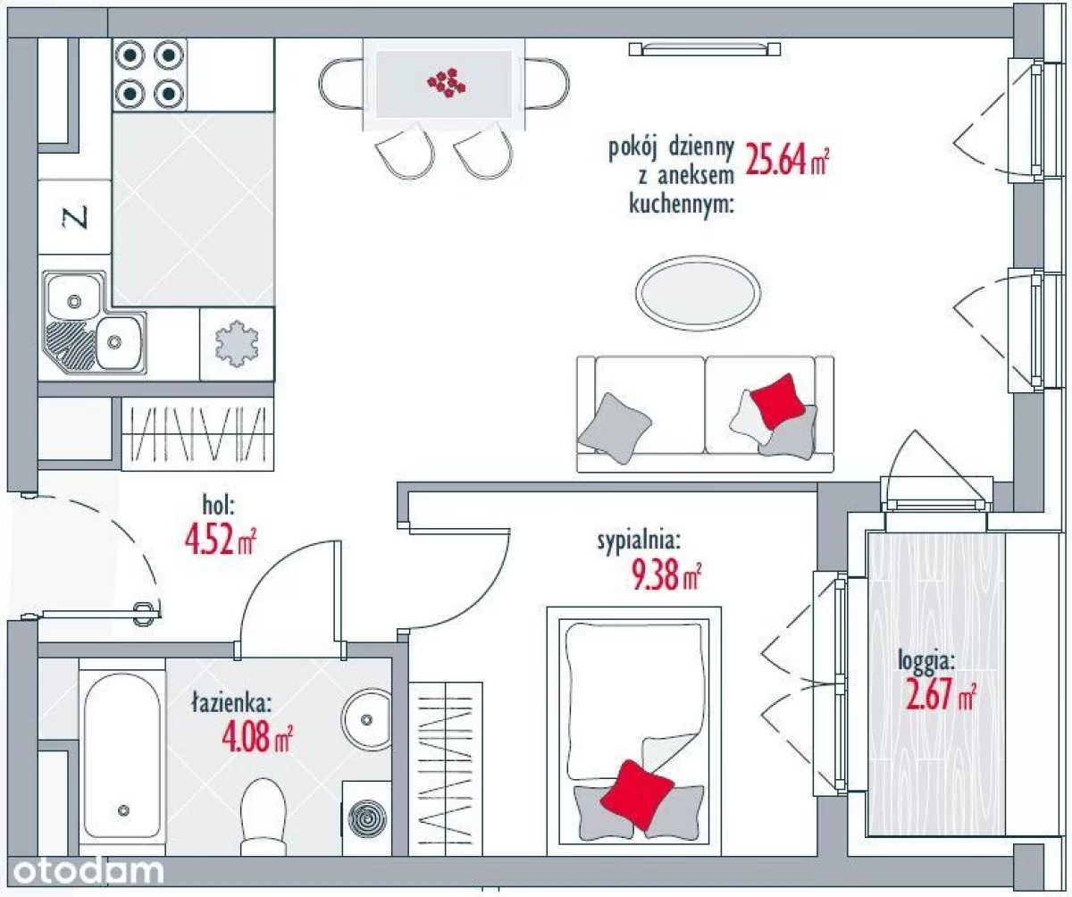 Wynajmę mieszkanie Nowe Żerniki 44m2, 2pok Al.Architektów Wrocław