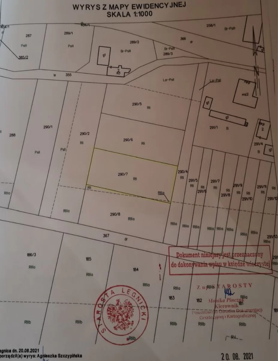 Sprzedam działkę 16,8 pod budowę domu k. Legnicy (w Taczalinie)
