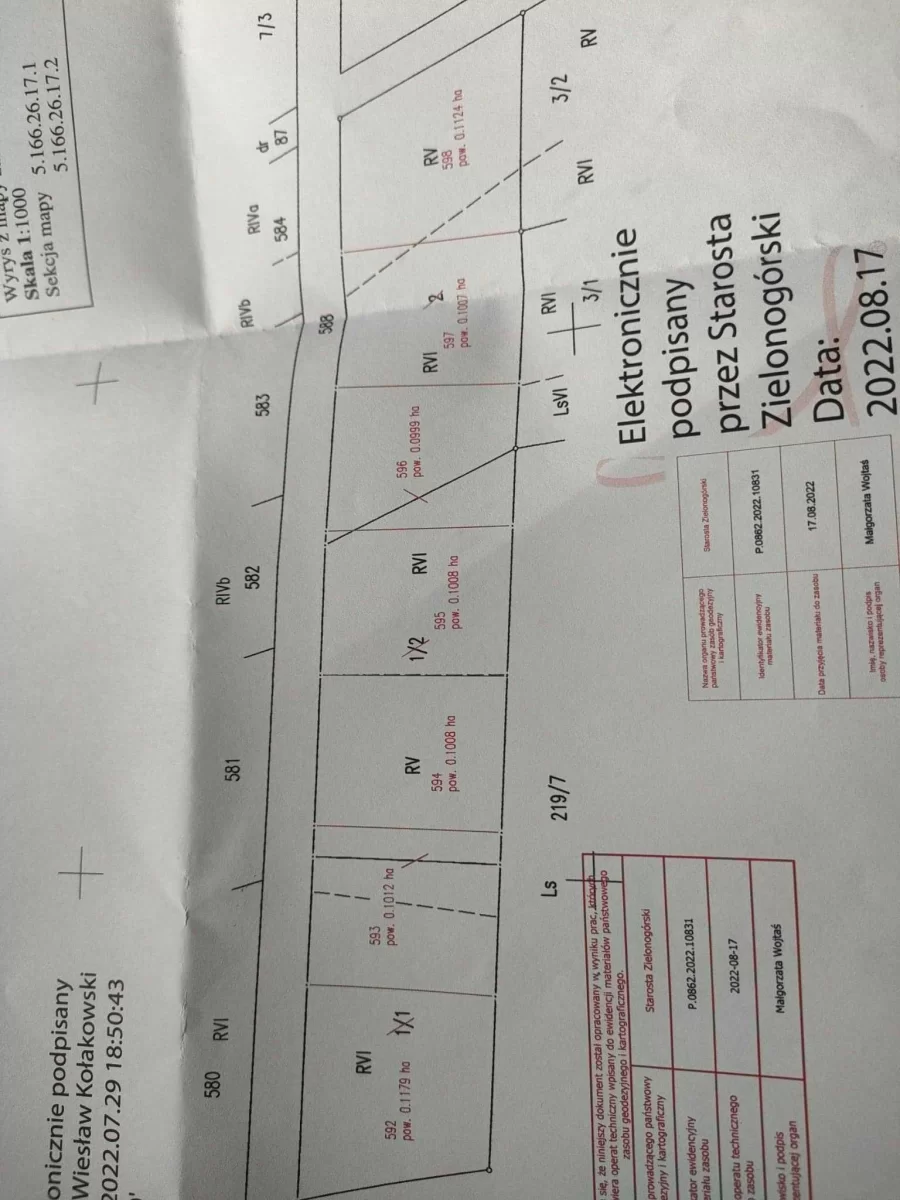 Sprzedam piękną 10 ar. działkę Zielona Góra - Ługowo