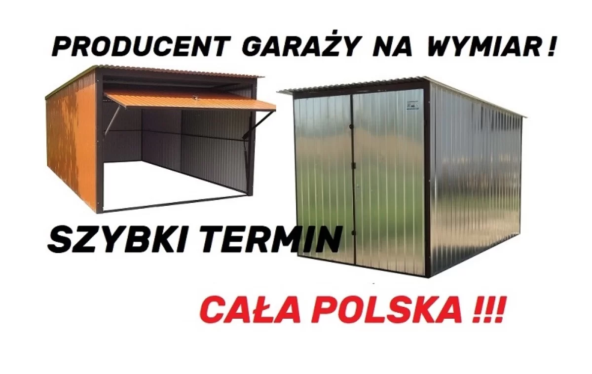 Garaż blaszany Blaszak Garaże blaszane 3x5 4x5 4x6 6x5 Blaszaki RATY Cała Polska SZYBKI TERMIN !