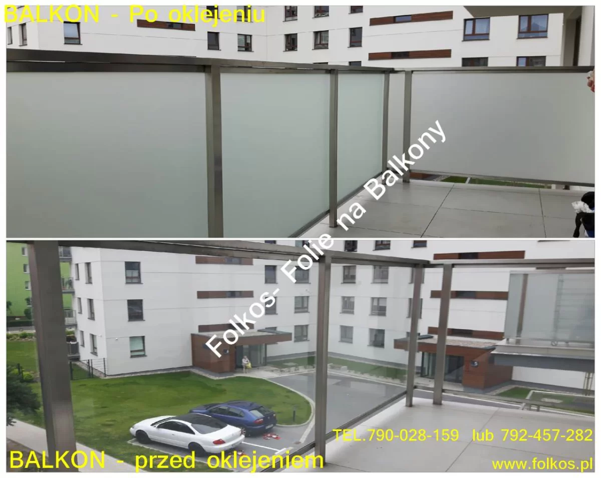 Folie na szklane balkony Tarchomin -oklejamy balkony folią -Co na szklany balkon ?-Folkos folie matowe na balkony