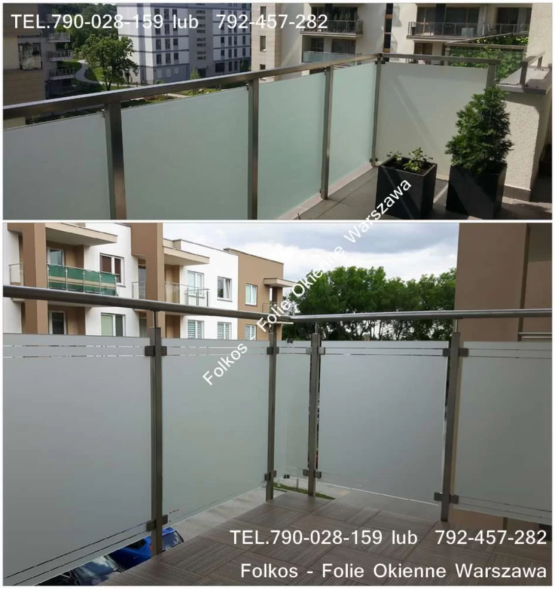 Folie na szklane balkony Tarchomin -oklejamy balkony folią -Co na szklany balkon ?-Folkos folie matowe na balkony