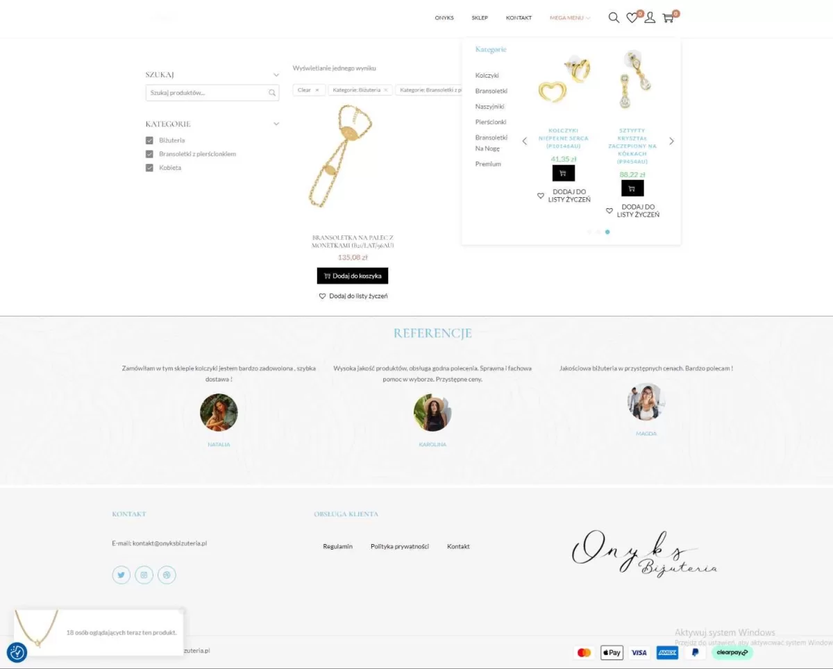 Sprzedam Sklep internetowy z biżuterią dropshipping GOTOWY BIZNES możliwość RAT
