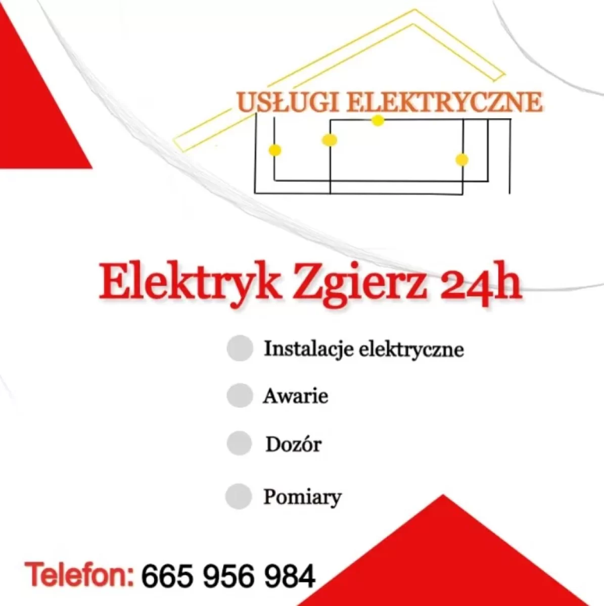 ELEKTRYK ZGIERZ I OKOLICE / AWARIE 24H / POMIARY / INSTALACJE / MONTAŻ / USŁUGI ELEKTRYCZNE