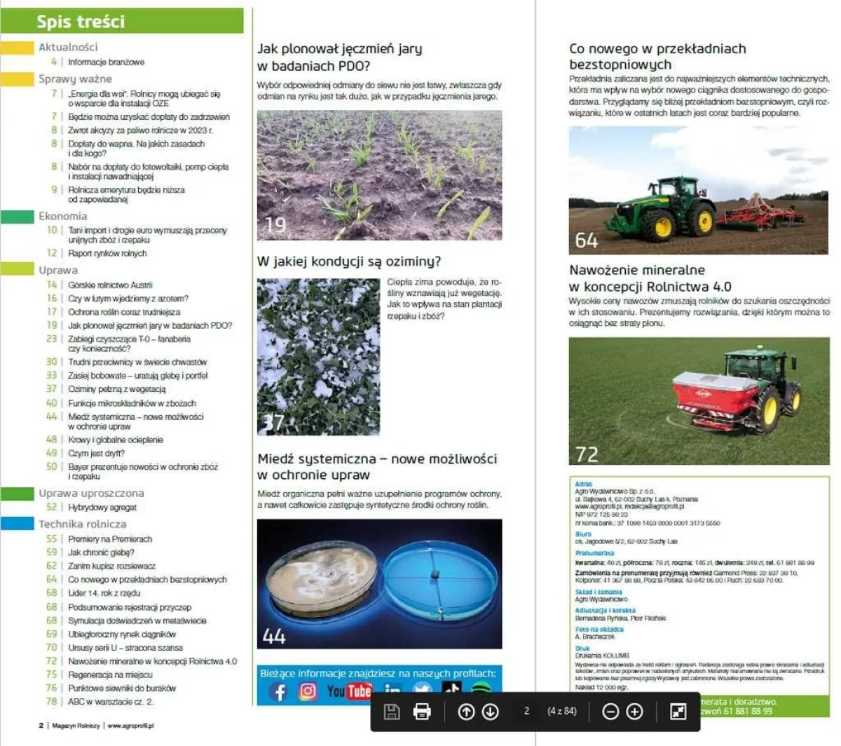 Magazyn Agro Profil (2/2023) - luty; zabieg T0,chwasty,bobowate,gleba