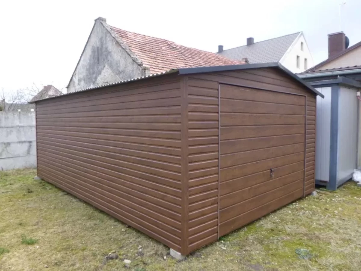 Garaż 4x5 drewnopodobny PREMIUM