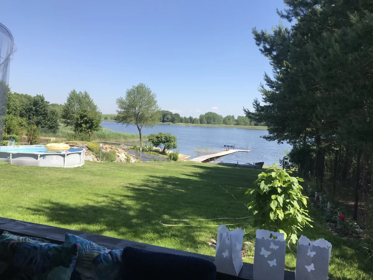 Działka do własną linią brzegową jez. Kamienieckie z domkiem, własna plaża, pomost