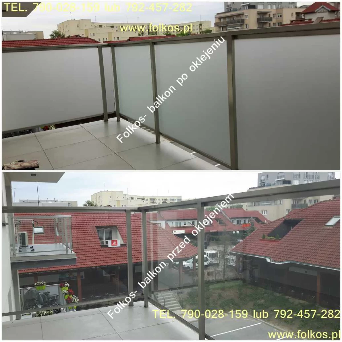 Oklejanie balkonów Błonie, Ożarów Mazowiecki, Warszawa, Pruszków....Folie matowe zewnetrzne na balkon -Oklejamy BALKONY