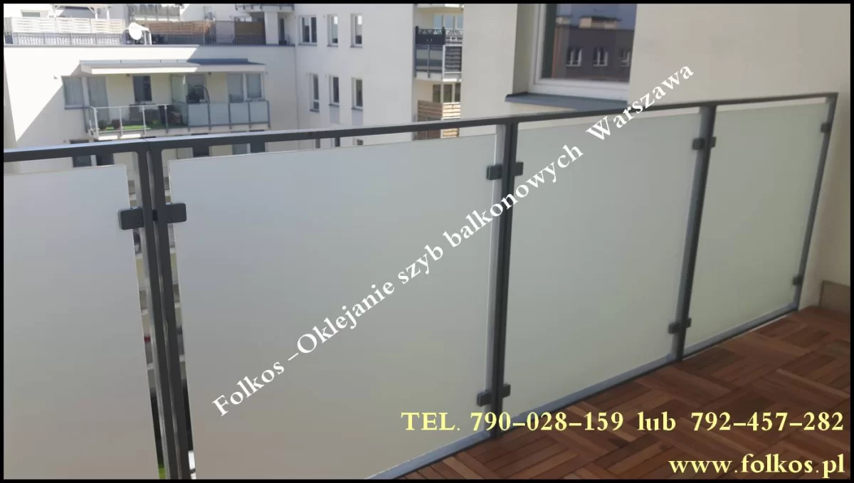 Oklejanie balkonów Błonie, Ożarów Mazowiecki, Warszawa, Pruszków....Folie matowe zewnetrzne na balkon -Oklejamy BALKONY