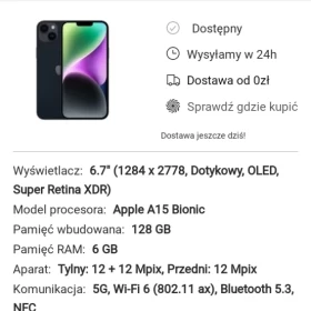 Super cena Nowy Apple iPhone 14 plus 128 m