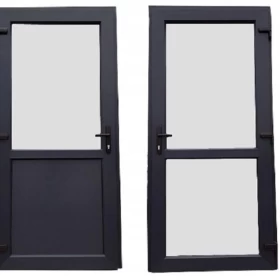 Drzwi zewnętrzne 90x200 PCV antracyt jak ALUMINIOWE sklepowe tarasowe