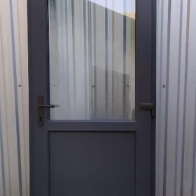 Drzwi zewnętrzne 90x200 PCV antracyt jak ALUMINIOWE sklepowe tarasowe