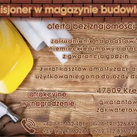 Komisjoner w magazynie spożywczym Netto w Krefeld (Niemcy)