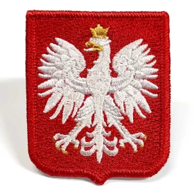 naszywka haftowana godło Polski, herb, emblemat, 55x66mm