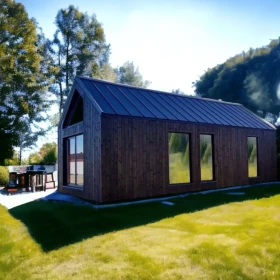 Domek mobilny całoroczny 10m x 4,5m , Nowoczesna stodoła , Tiny House