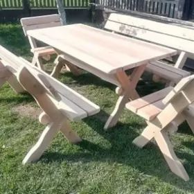 Meble ogrodowe olcha  (2x ławka stół krzesła)