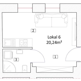 WYnajmę Kawalerka na Korzeniowskiego 20,24 m2 Łódź