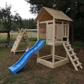 Meble ogrodowe Chojnice plac zabaw, huśtawka, stół ławki.