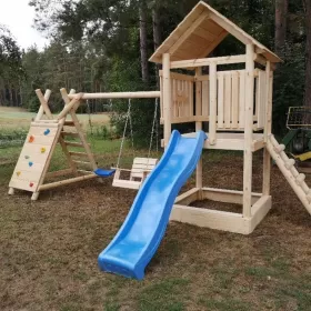 Meble ogrodowe Chojnice plac zabaw, huśtawka, stół ławki.