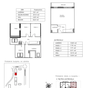 Apartament 85m2 - dwupoziomowy z tarasami , gotowe do sprzedaży