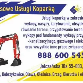 Kompleksowe Usługi Koparką Jelcz Laskowice, Oława, Czernica 