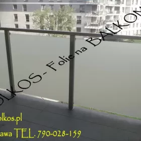 Folia matowa na szklany balkon Wilanów- Sarmacka, Osi, Teodorowicza, Al Rzeczypospolitej , Klimczaka -oklejanie balkonów Warszawa Mat Mrozony