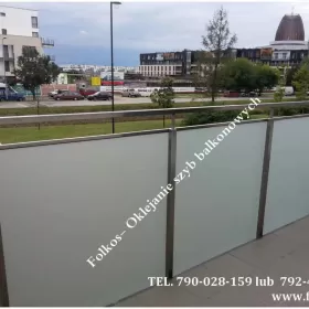 Folia matowa na szklany balkon Wilanów- Sarmacka, Osi, Teodorowicza, Al Rzeczypospolitej , Klimczaka -oklejanie balkonów Warszawa Mat Mrozony